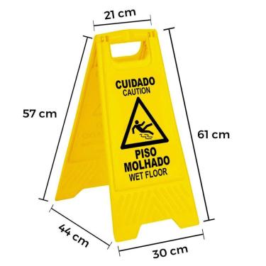 Imagem de Placa Sinalizadora Piso Molhado Sinalização E Advertência
