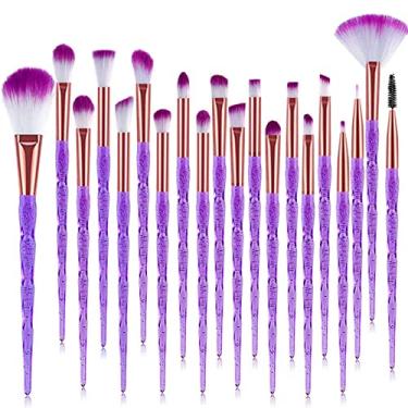 Imagem de OTSYS Conjunto de 20 Pincéis de Maquiagem, Base em Pó, Blush, Sombra, Lábios, Beleza, Pincel de Maquiagem, Sintético, Madeira, Roxo