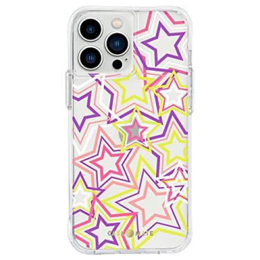 Imagem de Case-Mate Capa feminina para iPhone 13 Pro Max - Capa amortecedora Neon Stars com proteção contra quedas de 3 metros - transparente