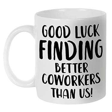 Imagem de Fatbaby Presentes de despedida para colega de trabalho, colega de trabalho saindo de presentes, presente de despedida para colegas, boa sorte encontrando melhores colegas de trabalho do que nós Adeus caneca de café para homens e mulheres