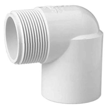 Imagem de Conector de tubo de cotovelo de PVC de 90 graus - Rosca de tubo fêmea FNPT de 3/4" x rosca de tubo macho MNPT de 90 graus cotovelo de rua SCH 40 para linha de água de encanamento de esgoto doméstico - branco