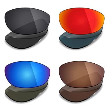 Imagem de 4 pares de lentes polarizadas de substituição para óculos de sol Wiley X Airrage da Mryok – Stealth preto/vermelho fogo/azul gelo/bronze marrom