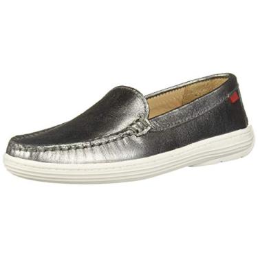 Imagem de Mocassim Broadway Marc Joseph New York infantil de couro para meninos/meninas, Pewter Metallic Soft/White Sole, 11.5 Little Kid