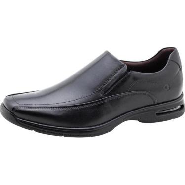 Sapato Social Democrata Smart Comfort Air Spot Couro Preto