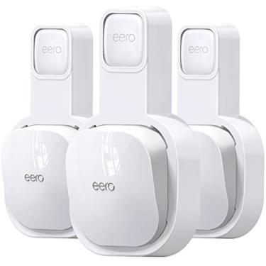 Imagem de Suporte de montagem na parede para sistema Wi-Fi de malha de roteador eero 6 [NÃO serve para eero Pro 6], o suporte de montagem na parede de tomada mais simples, suporte de suporte para extensor eero 6 sem fios bagunçados economia de espaço branco (pacote com 3)