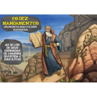 Imagem de Os Dez Mandamentos - Prancheta Colorir -Superserie
