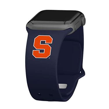 Imagem de AFFINITY BANDS Pulseira de relógio esportiva de silicone laranja Syracuse University compatível com Apple Watch (38 mm/40 mm – Azul marinho)