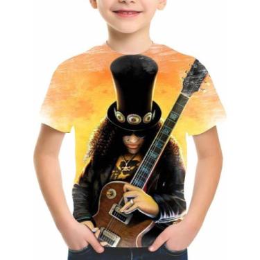 Imagem de Camiseta Camisa Infantil Branca Rock Guitar Hero Branca