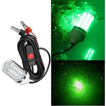 Imagem de Luz de LED de pesca subaquática 15w, 12v, luz verde IP68 lâmpada à prova d'água de 360 graus de iluminação subaquática completa de peixes de coleção de luz de peixe para iluminação subaquática, pesca noturna, isca
