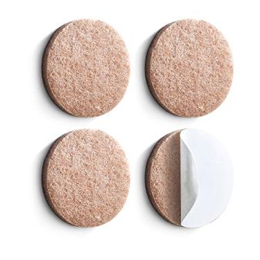 Imagem de Atlas - Protetor Redondo de Feltro Adesivo com Fita Dupla-face, Tamanho D3,8cm, Cartela com 4 Peças, Cor Bege