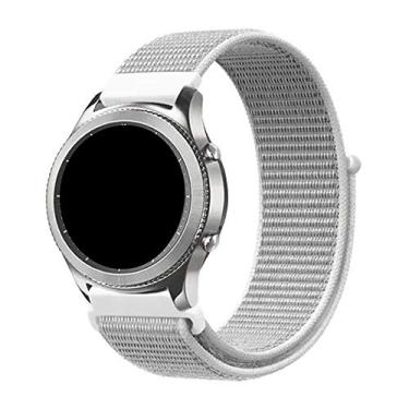 Imagem de Pulseira 22mm Nylon Loop compatível com Galaxy Watch 3 45mm - Galaxy Watch 46mm - Gear S3 Frontier - Amazfit GTR 47mm - Amazfit GTR 2 - Marca LTIMPORTS (Cinza com Branco)