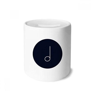 Imagem de DIYthinker White Music Mim Notes caixa preta para dinheiro caixa de cerâmica porta-moedas presente de cofrinho