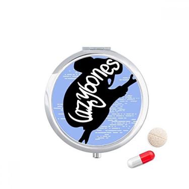 Imagem de Caixa de armazenamento de remédios preta com contorno de animal de preguiça natural