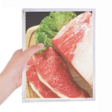 Imagem de Caderno de textura de carne crua para alimentos e folhas soltas diário recarregável de papelaria