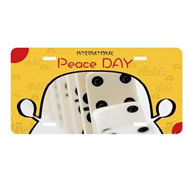 Imagem de DIYthinker Placa de licença Gambling Pai Gow Dominoes Foto Carro Decoração Dia da Paz