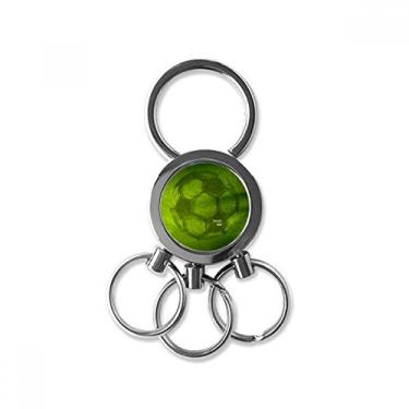 Imagem de DIYthinker Chaveiro de metal de aço inoxidável verde esportivo futebol futebol chaveiro clipe presente