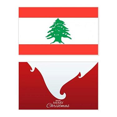 Imagem de Bandeira nacional do Líbano, feriado do país da Ásia, cartão de felicitações, mensagem de Natal
