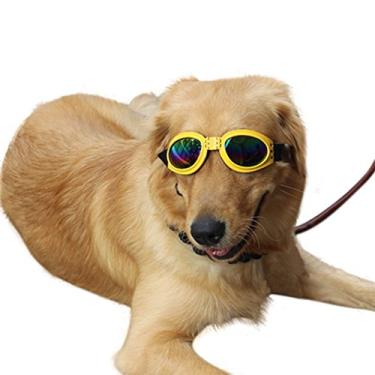 Imagem de NACOCO Óculos de sol para cães para cães Golden Retriever Samoieda, óculos de sol para cães grandes (amarelo)