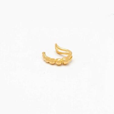 Piercing Fake Orelha Branco Cartilagem Folheado Ouro Par - Shelook