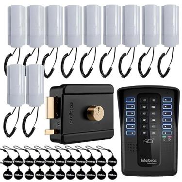Imagem de Porteiro Eletrônico Coletivo 12 Pontos Intelbras Collective 12 Ramais + 24 Chaveiros XID + 12 Interfones TDMI 300 + Fechadura FX 500 Intelbras