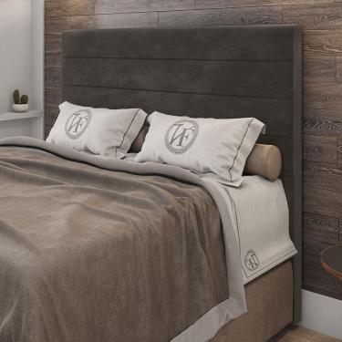 Imagem de Cabeceira King Size Napoli 193cm Veludo Marrom c/ Frame Italian Flex
