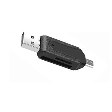 Imagem de Leitor de cartão micro USB 2.0 2 em 1OTG adaptador micro leitor de cartão de memória portátil para SD, Micro SD, SDXC, SDHC, Micro SDHC, Micro SDXC (preto)