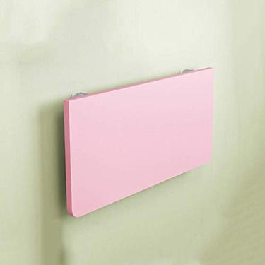 Imagem de Mesa dobrável montada na parede mesa de computador mesa de jantar mesa dobrável de madeira maciça suporte duplo mesa de parede para casa e escritório (rosa 90 * 50 cm/35 * 20 polegadas) ShaoSu