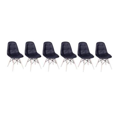 Imagem de Conjunto 6 Cadeiras Eames Eiffel Botonê - Preto - Abra Casa