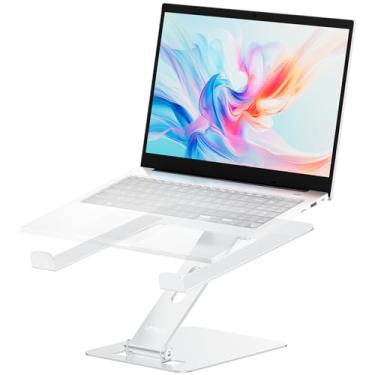 Imagem de Urmust Suporte de laptop ajustável para mesa, suporte de laptop portátil, suporte de alumínio dobrável para laptop, suporte ergonômico para MacBook Air Pro, Dell XPS, HP (10-15,6 polegadas) - prata..