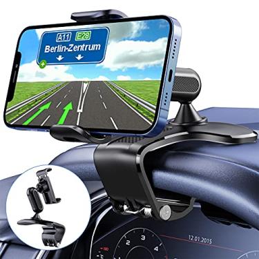 Imagem de BANDICAL Suporte de celular de painel de rotação de 360 graus para suporte de clipe de carro adequado para smartphones de 4 a 7 polegadas (preto)