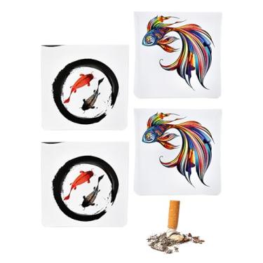 Imagem de HMTRADE Pacote com 4 bolsas de cinzeiro de bolso, cinzeiro portátil à prova de cheiro de PVC à prova de fogo, saco de eliminação de bumbum interno e externo, compacto, reutilizável