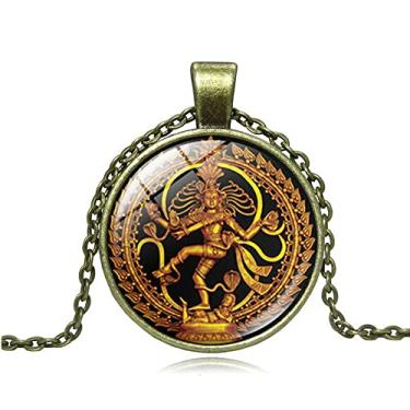 Imagem de Colar com pingente de Shiva Nataraja dançante para homens e mulheres, deus hinduísmo, hinduísmo, Senhor Shiva, colar de amuleto masculino e feminino, joia NEPOMI para presente, corrente religiosa, 45