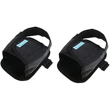 Imagem de Correia de retenção de apoio para os pés de cadeira de rodas de 2 peças, cinto de segurança de assento de cadeira de rodas, sapatos fixos de segurança para cadeira de rodas anti-queda, pedai