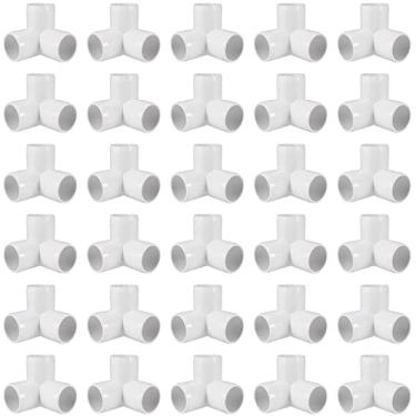 Imagem de MANCHAP 30 peças de encaixe de PVC de 3 vias de 2,5 cm, encaixe em T de saída lateral de canto de cotovelo de PVC de 90 graus, conectores de tubos de PVC resistentes, acessórios de móveis, adequado