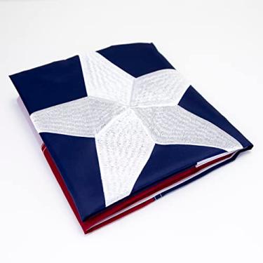 Imagem de Bandeira do Estado do Texas 1,5 x 2,5 m - listras costuradas com estrelas bordadas ao ar livre resistentes 300D Oxford Nylon cores vivas - Cabeçalho de lona ilhós de latão e bainha de 4 pontos (1,5 x 8 pés bandeira do Texas)