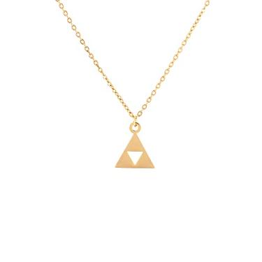 Imagem de HANMOZTION Colar com pingente The Legend of Zeldas para homens e mulheres de aço inoxidável triforce triforce amuleto colar gargantilha, Normal, Aço inoxidável, Pedra preciosa na