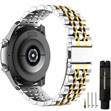 Imagem de EZMVZKU Pulseiras de 22 mm compatíveis com Galaxy Watch 3 de 45 mm/Gear S3, pulseiras de metal de aço inoxidável de ajuste rápido para Garmin Venu 3/2/Forerunner 265/745/Amazfit GTR4/3/2/huawei watch