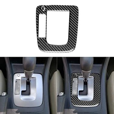 Imagem de PJFUS Painel de mudança de marchas do console central de fibra de carbono real moldura externa acessórios interiores do carro adesivo de decoração compatível com Impreza 2012 2013 2014/XV Crosstrek 2013 2014 preto 2 peças