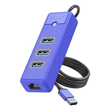 Imagem de ORICO Adaptador USB 3.0 para Ethernet, hub USB 3.0 de 3 portas com adaptador RJ45 10/100/1000 Gigabit Ethernet, compatível com Mac OS 10.X e superior, Linux, Android e mais