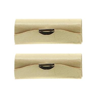 Imagem de Motique Accessories Estojo de batom feminino de cetim sólido com suporte de bolsa espelhada, conjunto de 2, Dourado, One Size