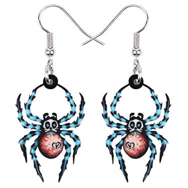 Imagem de DALANE Brincos de Aranha de Crânio Novidade de Acrílico de Halloween Joias para Mulheres Meninas Crianças Encantos Presentes, 31mm x 21mm, Acrílico, Sem pedra preciosa