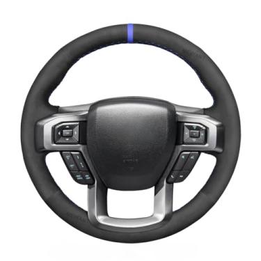 Imagem de MEWANT Acessórios de cobertura de volante de camurça para Ford F-150 2015-2020 / F-250 2017-2021 / F-350 2017-2021 / F-450 2017-2021 / F-550 2017-2021 / F-600 2021 20-20 21 / F-650 2021 / F-750 2021