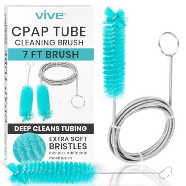Imagem de Vive Escova de limpeza de tubos CPAP – Limpador de aço inoxidável para máscara e cachimbo – Solução de cerdas de arame – para mangueira de 22 mm de diâmetro – portátil, flexível e para limpar facilmente kit de tubulação padrão