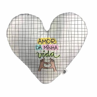 Imagem de Almofada Coração Pelúcia Amor da Minha Vida Namorados Tamanho:M