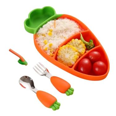 Imagem de Kit Prato e Talheres de Silicone para Bebê - Ideal para Introdução Alimentar e Refeições de Criança