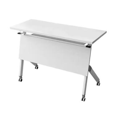 Imagem de Mesas de Conferência Mesa Dobrável Moderna Para Sala De Conferências Mesa Flip Top, Mesa De Treinamento De Seminário Estável Móvel Com Tampo De Madeira De 2,5 Cm E Estrutura De Aço, Com Rodas Silencio