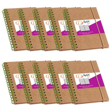 Imagem de Kit 10x Caderneta de Bolso 10x14cm 60 Folhas Pautadas Guarani TopGet