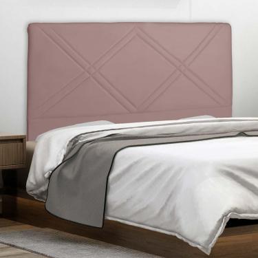 Imagem de Cabeceira Cama Box Queen Caribe 160cm Veludo Rosa