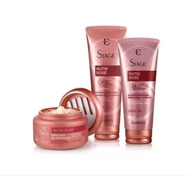 Imagem de Kit Siàge Nutri Rosé: Shampoo 250ml Condicionador 200ml Cabelos Saudáveis