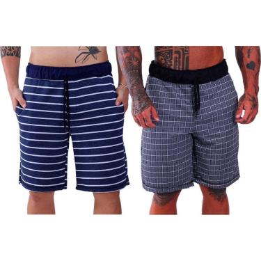 Imagem de Kit 2 Bermudas Moletom e Moletinho MXD Conceito Cores Diversas Opções Básica FullPrint Sport Fit-Masculino